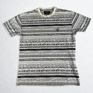 10.Deep Nightwork T-Shirt Mens XL‎ Graphic Stripe Tee White Black Skate Retro